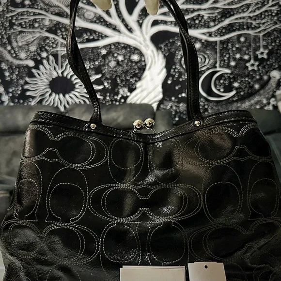 Vintage Y2K style Coach Black Signature Shoulder Bag ❌70%OFF SALE❌ - Picture 11 of 17